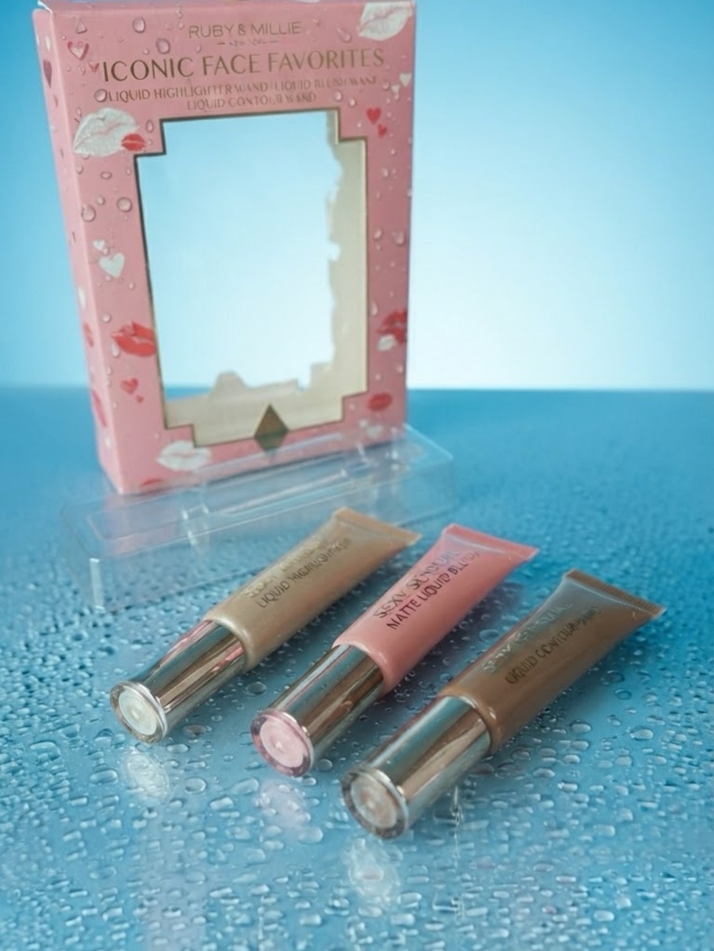 Iconic Face Favorites Liquid Highlighter, Blush & Contour Trio - Pink